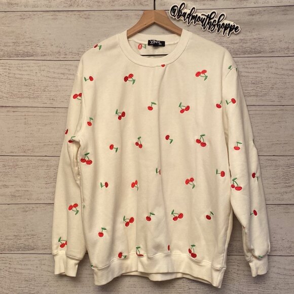 Vinyl Icons from TJ Maxx Embroidered Cherry Cherries Sweatshirt Sweatpants Set - Picture 7 of 13